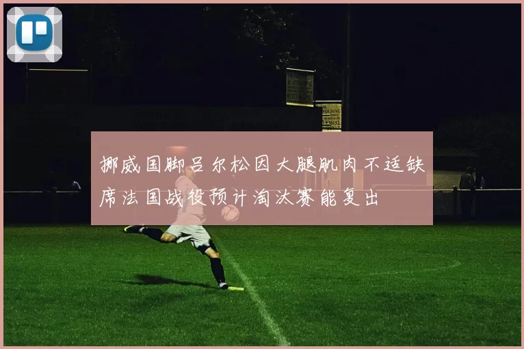 挪威国脚吕尔松因大腿肌肉不适缺席法国战役预计淘汰赛能复出